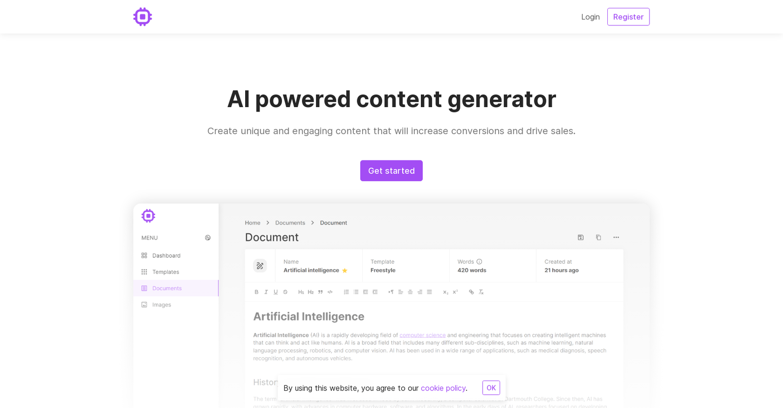 AI powered content generator