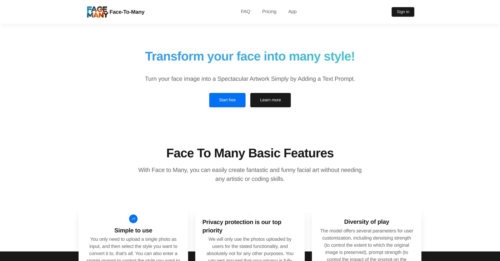 Face to Many-thumb