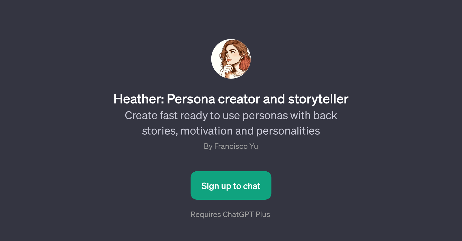 Heather: Persona creator and storyteller