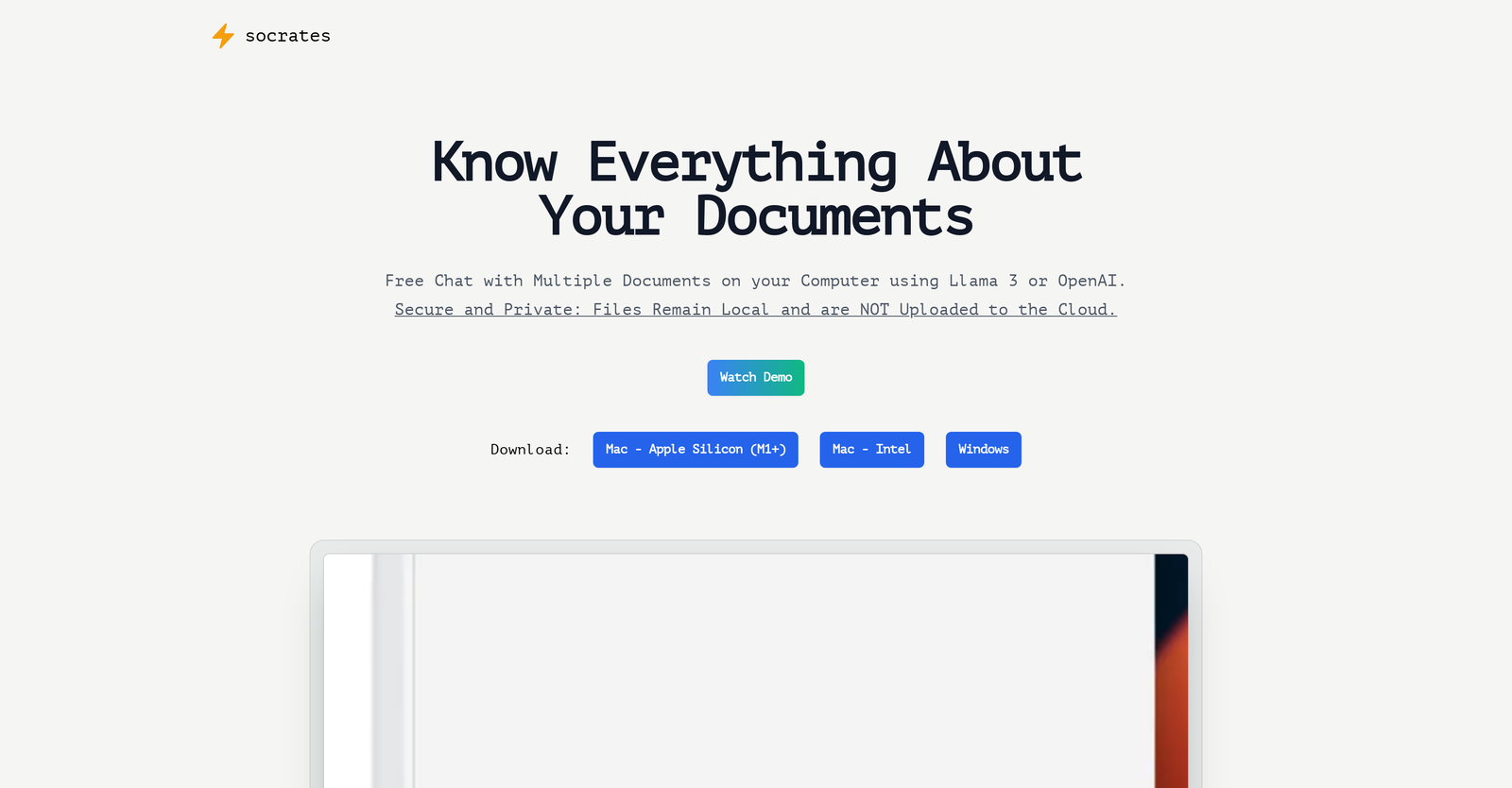 Socrates - Chat with Docs on Windows or Mac